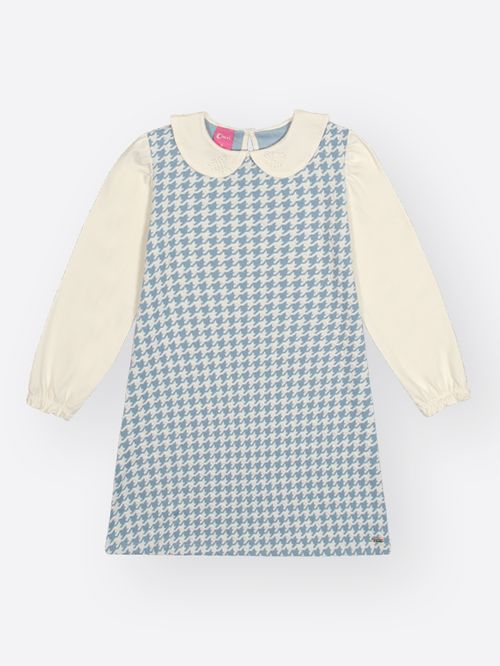 Vestido Infantil Menina Pied de Poule Mundo Cinti