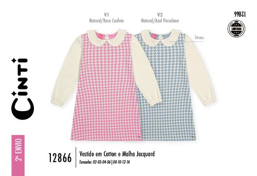 Vestido Infantil Menina Pied de Poule Mundo Cinti