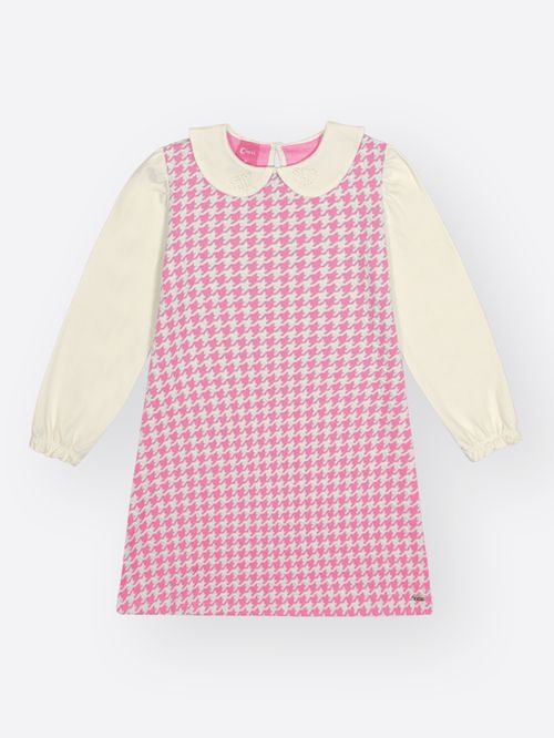 Vestido Infantil Menina Pied de Poule Mundo Cinti