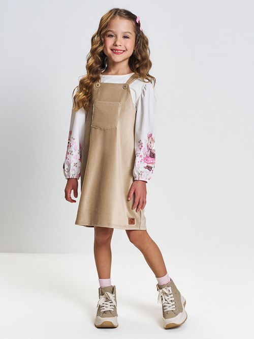 Conjunto Menina em Veludo Cotelê Ursa Mundo Cinti