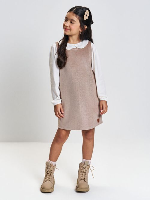 Conjunto Infantil Menina em Veludo com Fóil Mundo Cinti