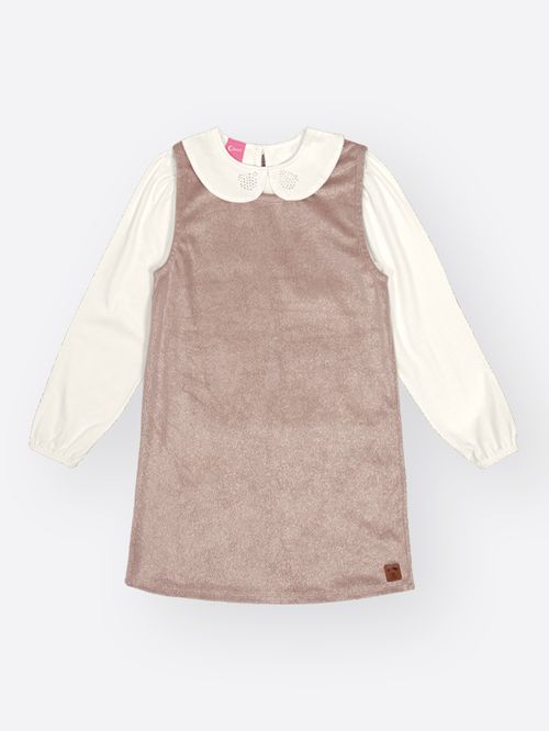 Conjunto Infantil Menina em Veludo com Fóil Mundo Cinti