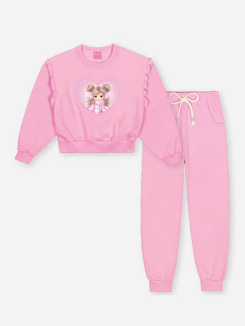 Conjunto Menina Recorte Coração Mundo Cinti