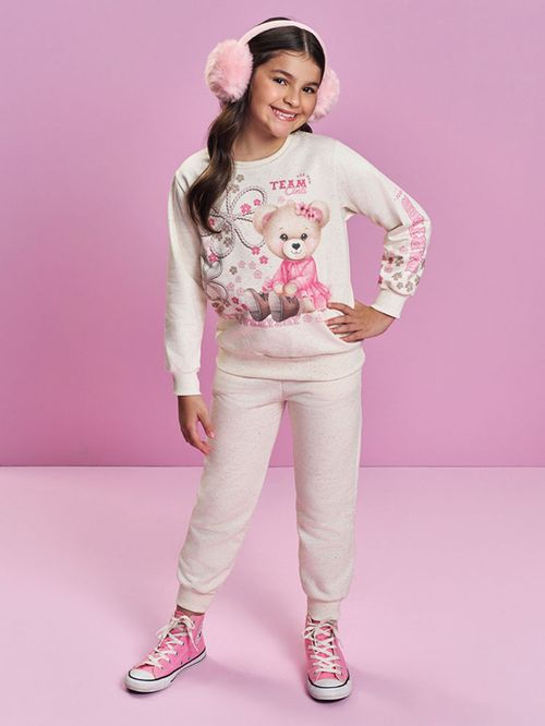 Conjunto Menina Bear Partner Floral Mundo Cinti