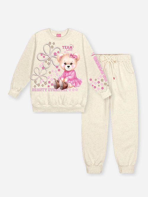Conjunto Menina Bear Partner Floral Mundo Cinti