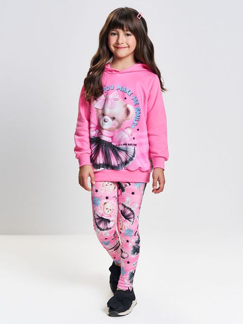 Conjunto Menina Ursa SMILE Total Print Mundo Cinti
