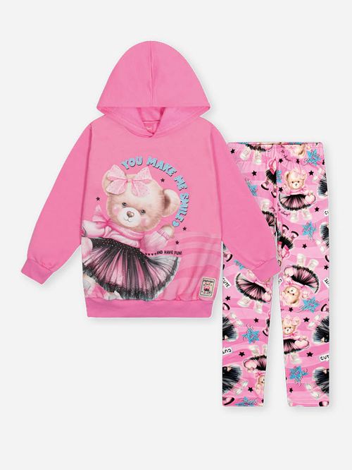 Conjunto Menina Ursa SMILE Total Print Mundo Cinti