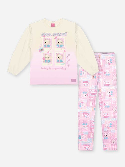 Conjunto Menina FEEL GREAT Patchwork Mundo Cinti