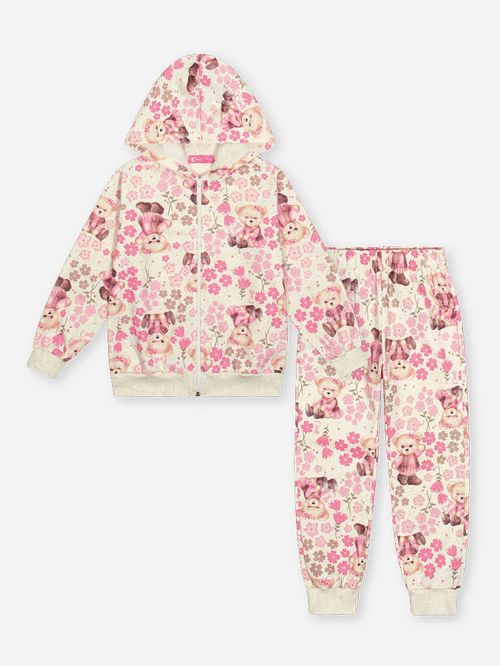 Conjunto Menina Ursinha Floral Mundo Cinti