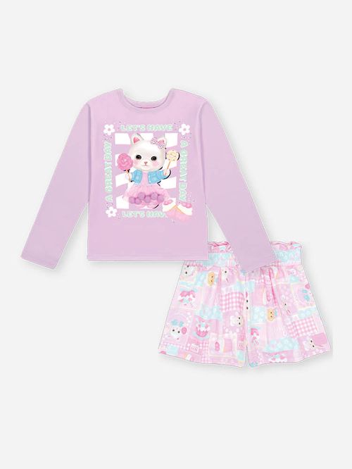 Conjunto Menina com Cheirinho Patchwork Mundo Cinti