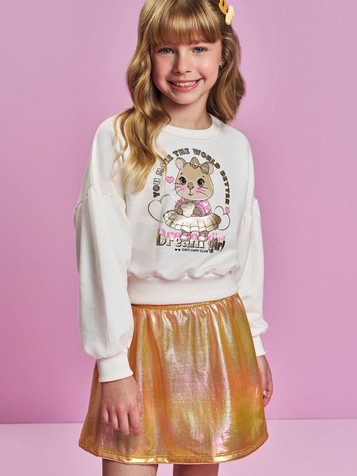 Conjunto Menina Capivara Dream Metalizado Mundo Cinti