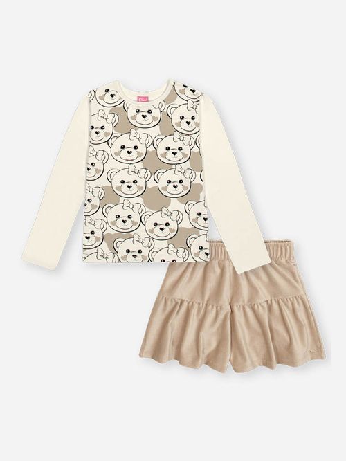 Conjunto Infanti Menina Cotelê Ursinhas Mundo Cinti