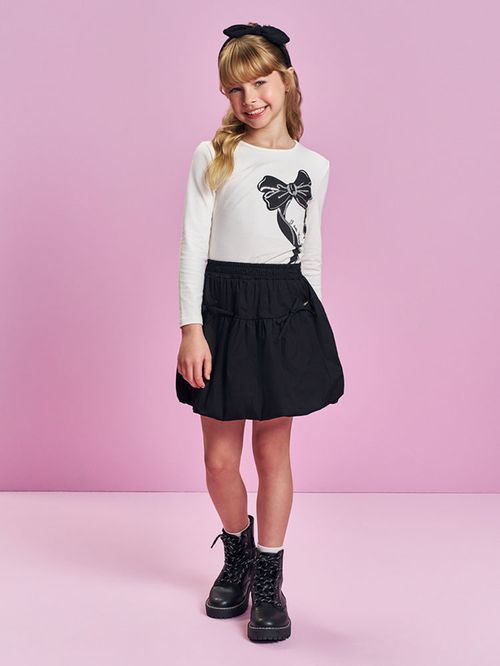 Conjunto Infantil Menina Laço Bordado Mundo Cinti