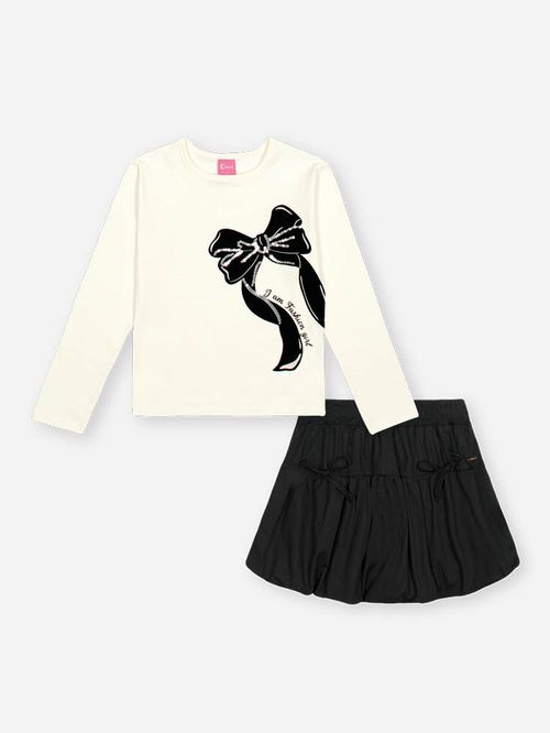 Conjunto Infantil Menina Laço Bordado Mundo Cinti