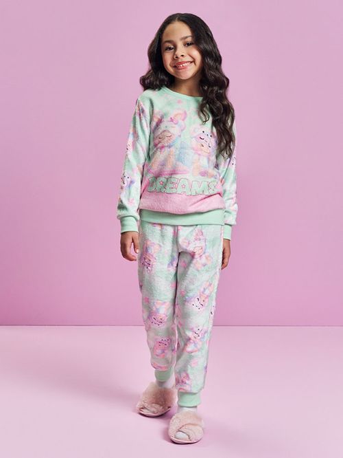 Pijama Infantil Menina Monstrinhos Mundo Cinti