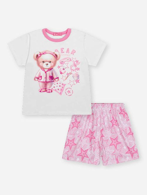 Pijama Infantil Menina Estrela Ursa Mundo Cinti