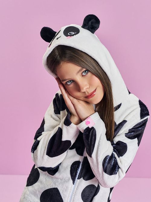 Pijama Kigurumi Infantil Menina Panda Mundo Cinti