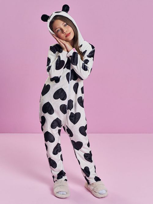 Pijama Kigurumi Infantil Menina Panda Mundo Cinti