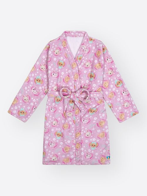 Roupão em Pelo Infantil Menina Puppies Mundo Cinti