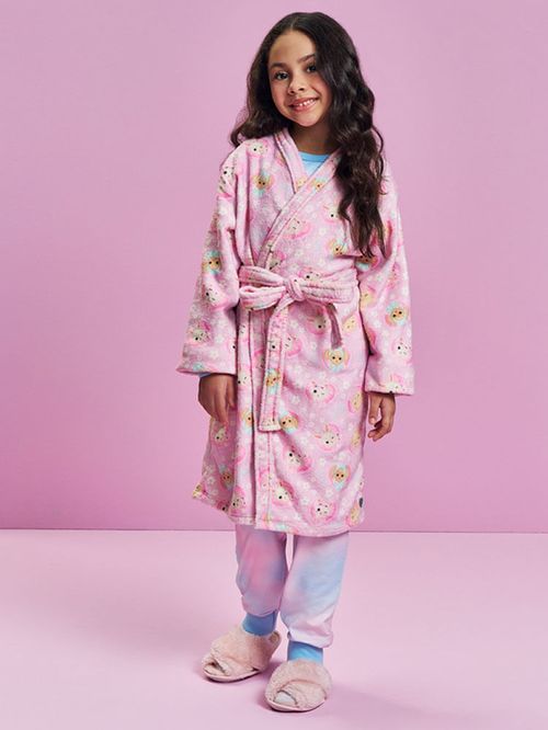 Roupão em Pelo Infantil Menina Puppies Mundo Cinti