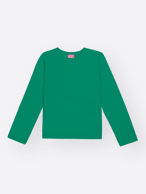 Blusa Manga Longa Menina em Cotton Mundo Cinti