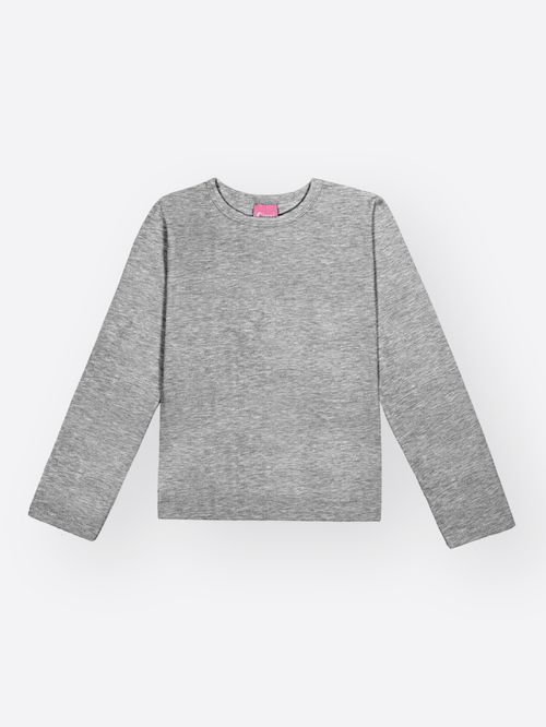 Blusa Manga Longa Menina em Cotton Mundo Cinti