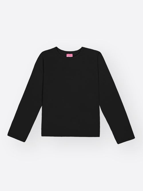 Blusa Manga Longa Menina em Cotton Mundo Cinti