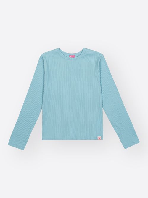 Blusa Manga Longa em Canelado Glow Mundo Cinti