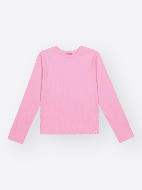 Blusa Manga Longa em Canelado Glow Mundo Cinti