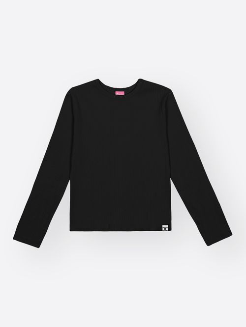 Blusa Manga Longa em Canelado Glow Mundo Cinti