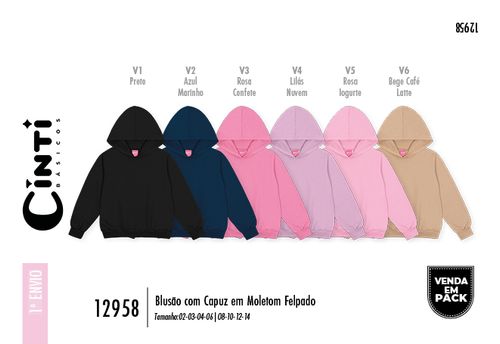 Blusão Felpado com Capuz Infantil Menina Mundo Cinti