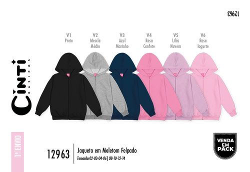 Jaqueta Felpada com Capuz Infantil Menina Mundo Cinti