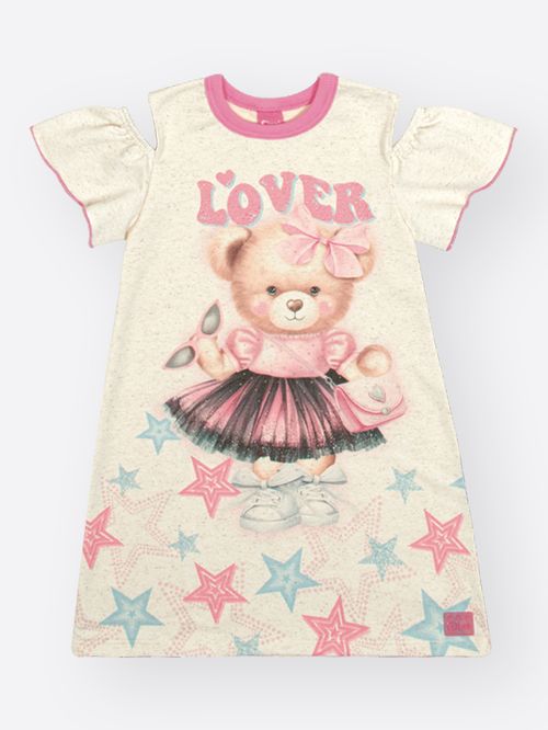 Vestido Menina em Linho Ursa LOVER Mundo Cinti
