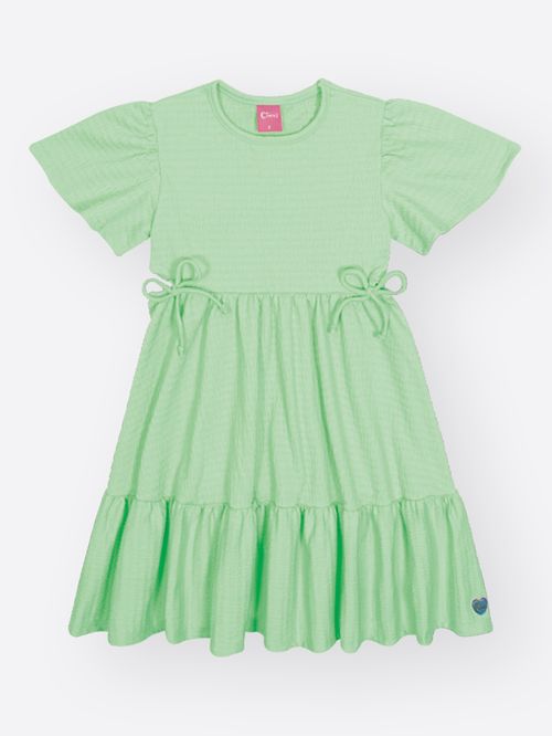 Vestido Menina em Lastex Laços Laterais Mundo Cinti