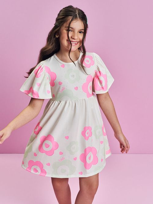 Vestido Infantil Menina Floral Mundo Cinti