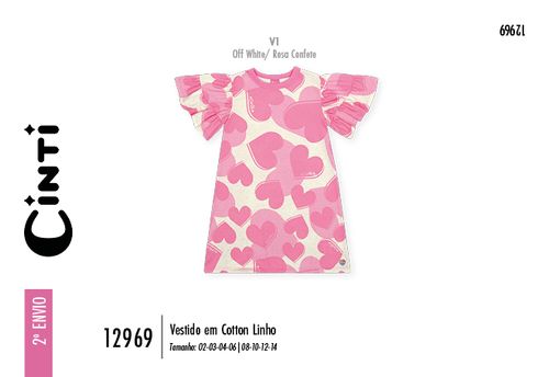 Vestido Infantil Menina Total Hearts Mundo Cinti
