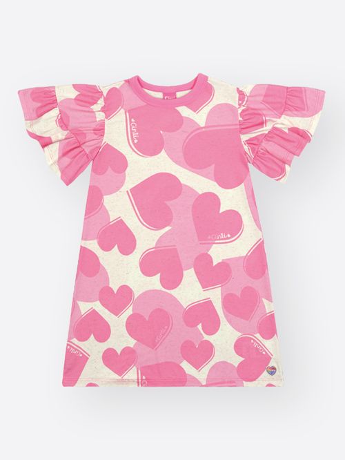 Vestido Infantil Menina Total Hearts Mundo Cinti