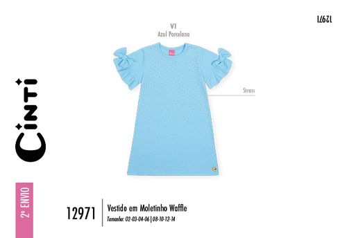 Vestido Infantil Menina com Strass e Laços Mundo Cinti