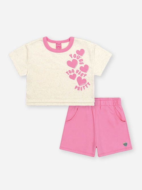 Conjunto Infantil Menina TOO PRETTY Corações Mundo Cinti