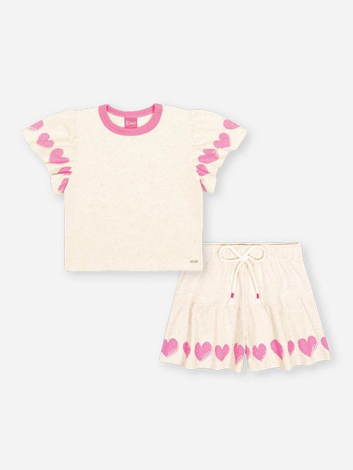 Conjunto Infantil Menina Corações Mundo Cinti
