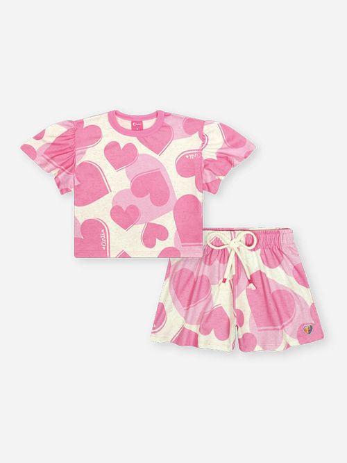 Conjunto Infantil Menina Total Hearts Mundo Cinti