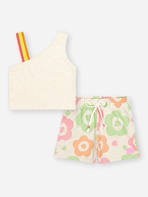 Conjunto Infanil Menina Ombro Só Floral Mundo Cinti