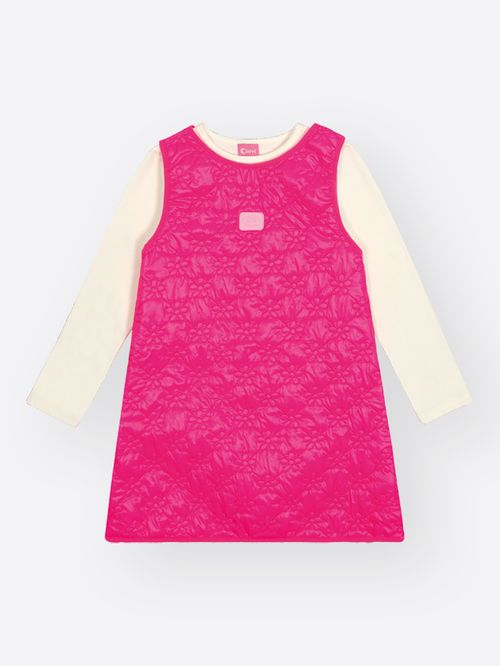 Conjunto Menina em Matelasse Floral Pink Mundo Cinti