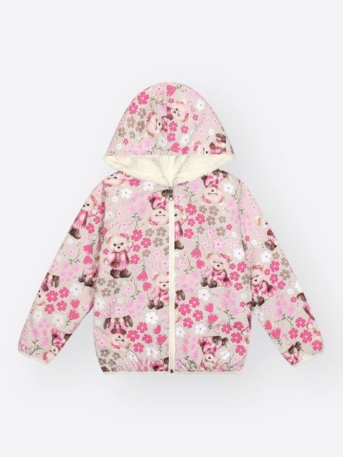 Jaqueta Dupla Face Menina Total Print Mundo Cinti