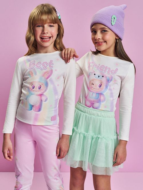 Blusa Manga Longa Menina BEST FRIEND Mundo Cinti