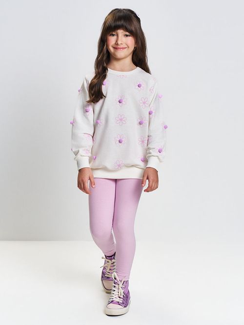 Conjunto Menina com Pompons Margaridas Mundo Cinti