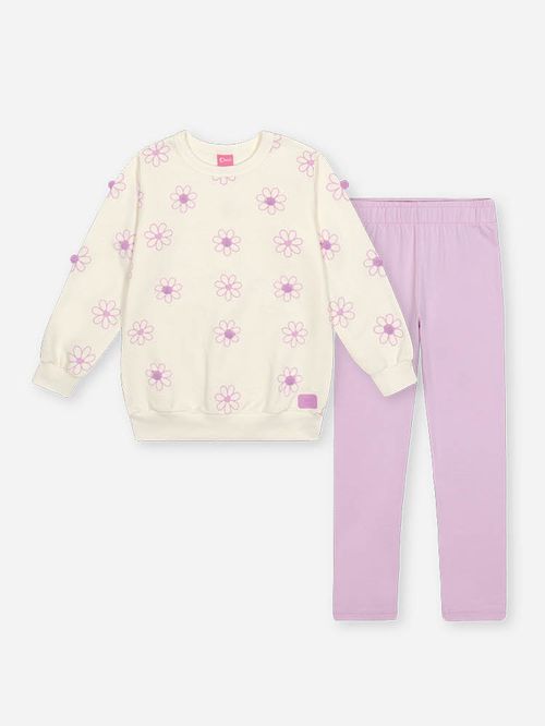 Conjunto Menina com Pompons Margaridas Mundo Cinti