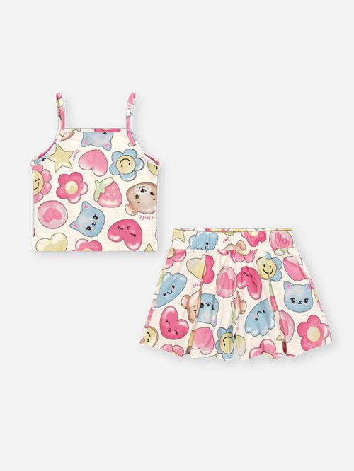 Conjunto Menina Jardim de Sorrisos Mundo Cinti