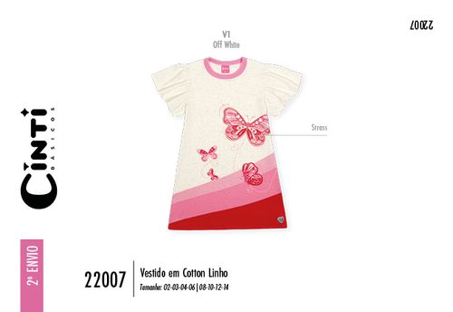 Vestido Infantil Menina Borboletas Mundo Cinti