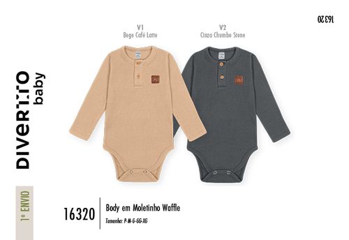 Body Bebê Menino Waffle Divertto